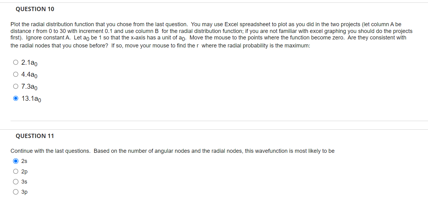  plz help by solving both questions Plot the radial distribution function