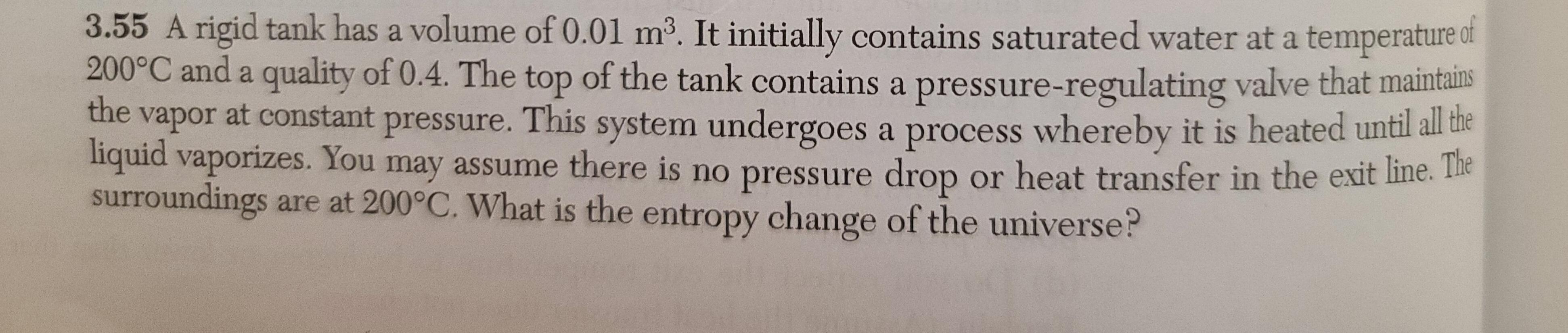 A rigid tank has a volume 0.1m^3. it initially contains saturated water