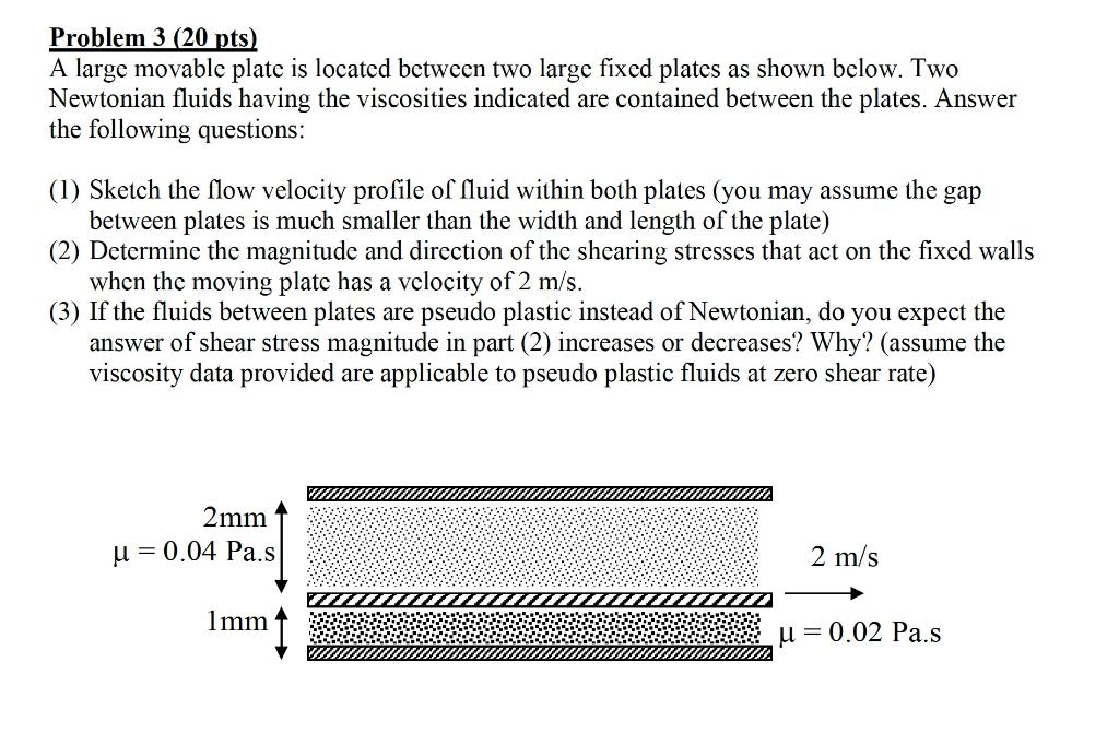  Problem 3 (20 pts) A large movable plate is located between