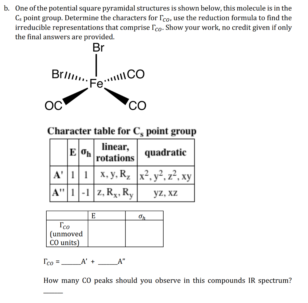 One of the potential square pyramidal structures is shown below, this