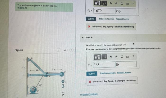 significant figures and include the appropriate units. ? A, Value kip Submit