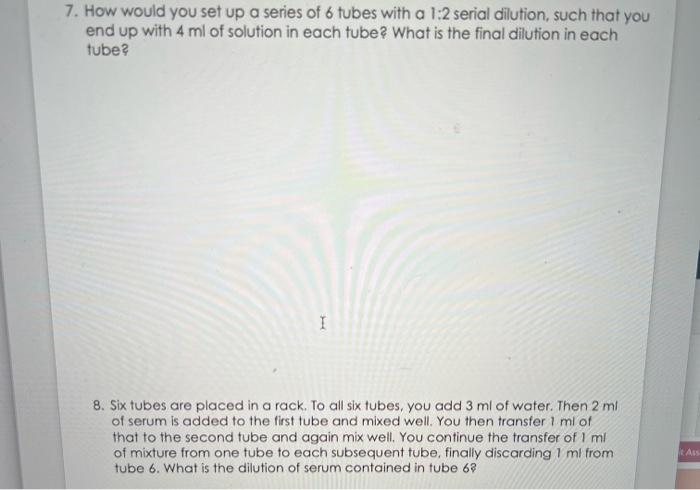 need help please 7. How would you set up a series of