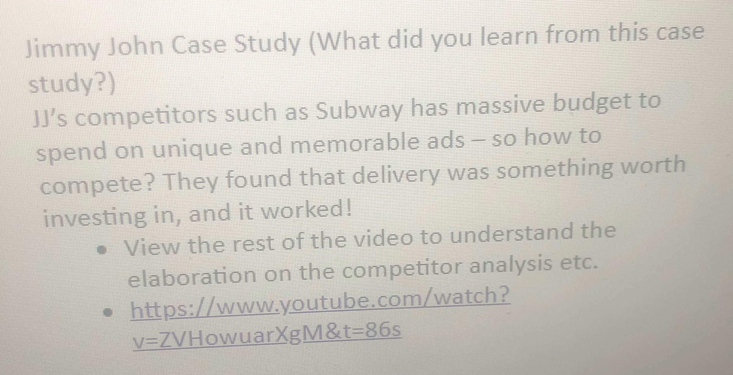  Jimmy John Case Study (What did you learn from this case