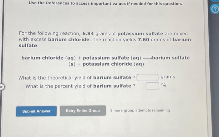  Use the References to access important values if needed for this