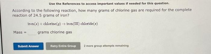 please answer 4 pages Use the References to access important values if