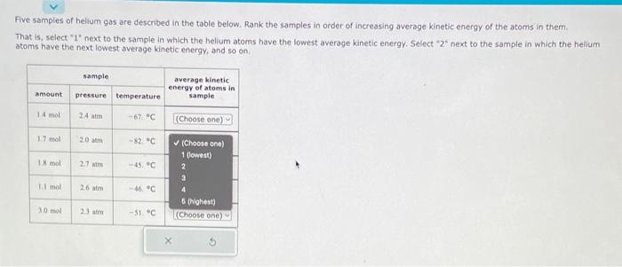 pick an answer for all 5 drop down options yhe choices are