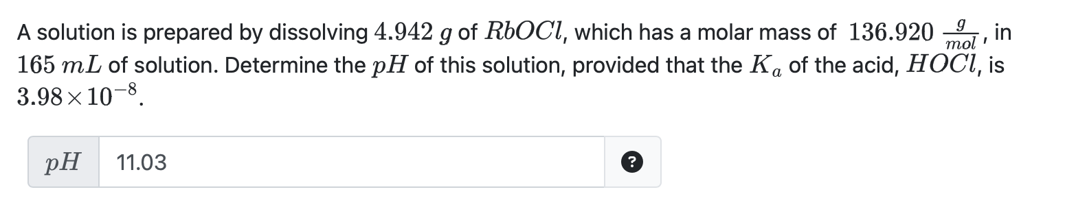 Is this answer right? A solution is prepared by dissolving 4.942g of