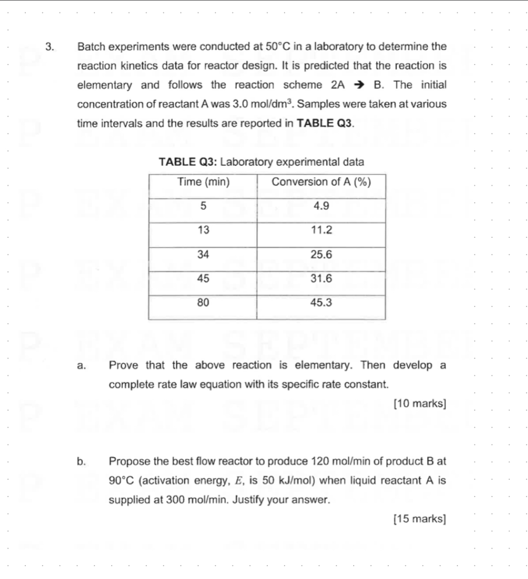  Batch experiments were conducted at 50C in a laboratory to determine