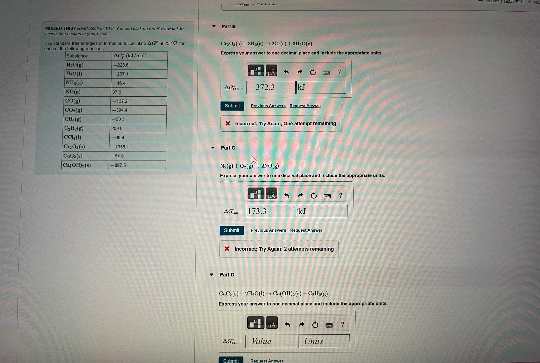  MISSED THIS? Read Section 18.8. You can click on the Review