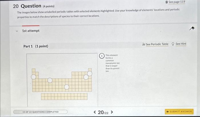  please answer Parts1-4 Part 2 (1 point) A) This element has