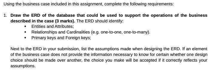  Using the business case included in this assignment, complete the following
