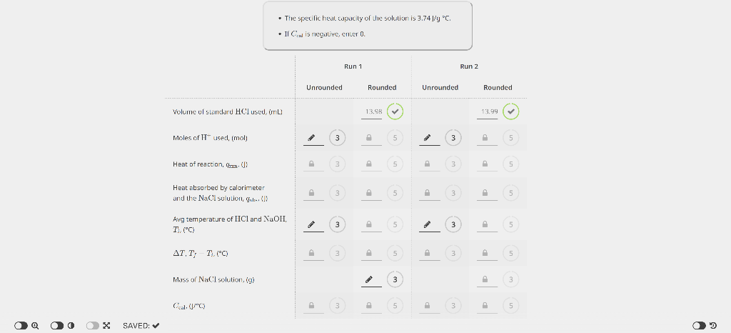OF THE HEAT CAPACITY OF THE CALORIMETER EXPERIMENTAL DATA - The specilic