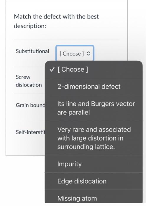 The choices are the same for each word. THANK YOU. I will