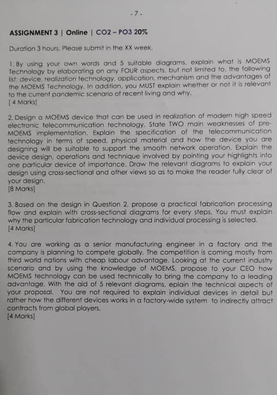  -7. ASSIGNMENT 3 | Online | CO2 - PO3 20% Duration