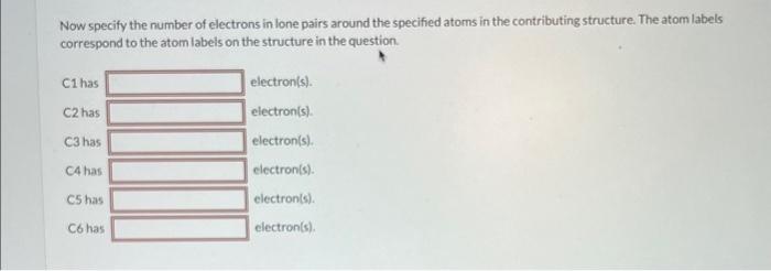 lone pairs around the specified atoms in the contributing structure that was