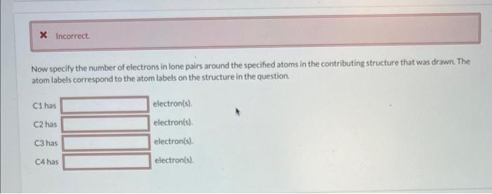 in the question O1hasO2hasO3haselectron(s).electron(s).electron(s). 1 2 Draw the major contributing structure with