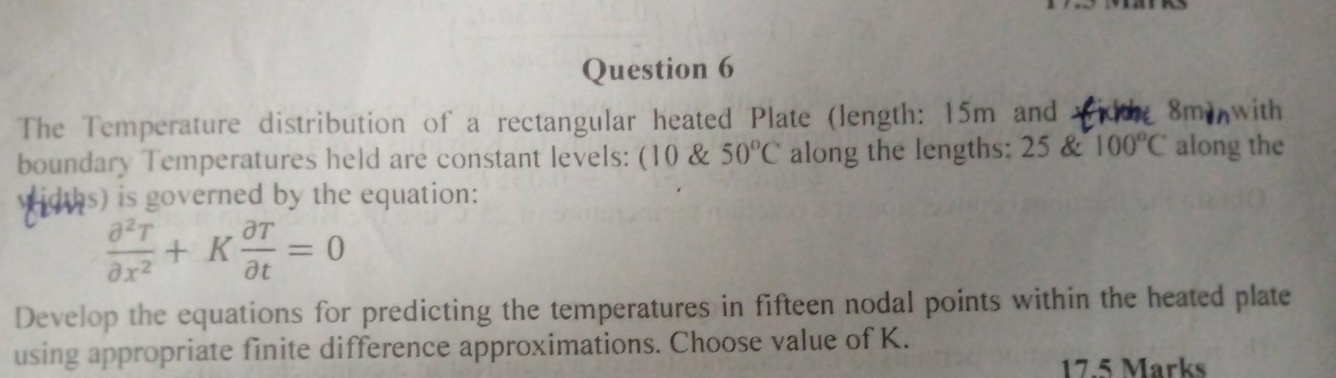  Chemical Engineering Process Analysis The Temperature distribution of a rectangular heated