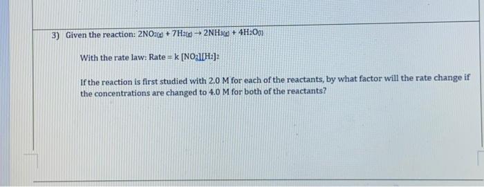  e) Using the experiment 1 data, calculate the value for k,