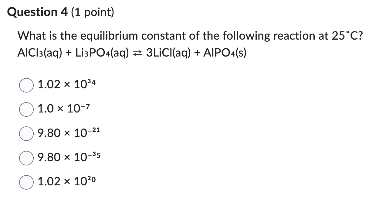  Having trouble figuring out, please help! What is the equilibrium constant