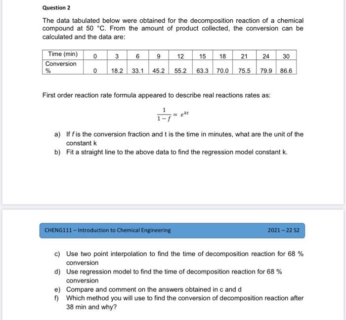 Note: use Excel spreadsheet for all your calculations and round to the