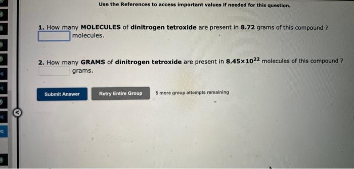  Use the References to access important values if needed for this