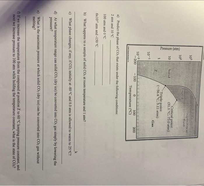  b) What happens to a sample of solid CO2 at room