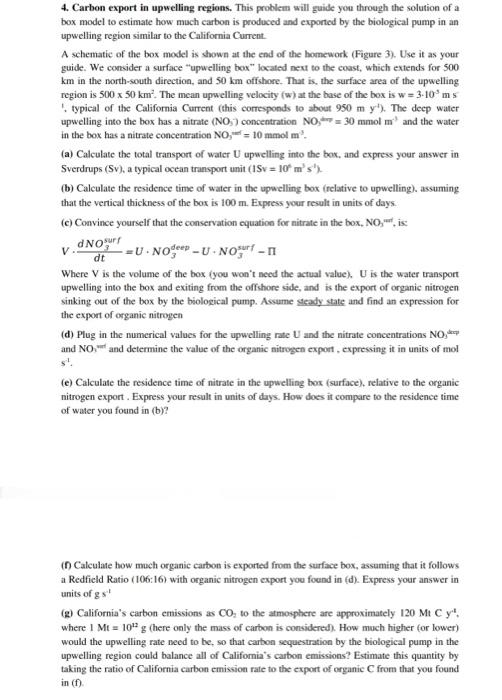  F and G needs to be solved 4. Carbon export in