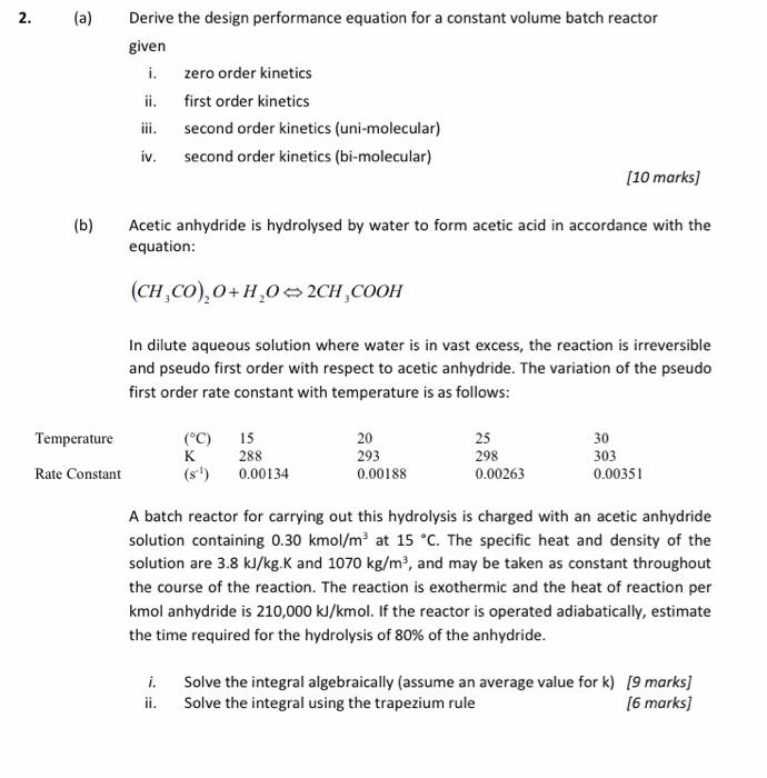  2. . (a) Derive the design performance equation for a constant