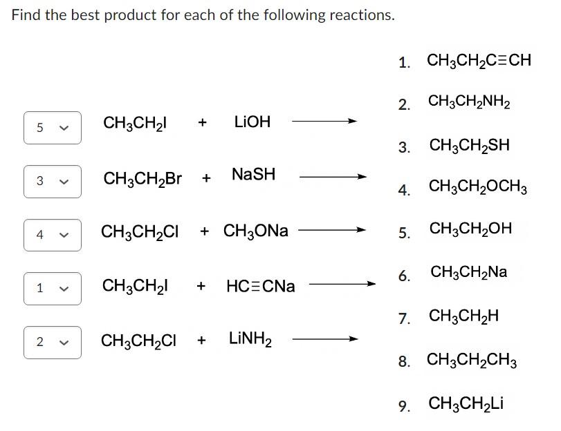 Does this seem correct? I believe they are all SN2 reactions Find