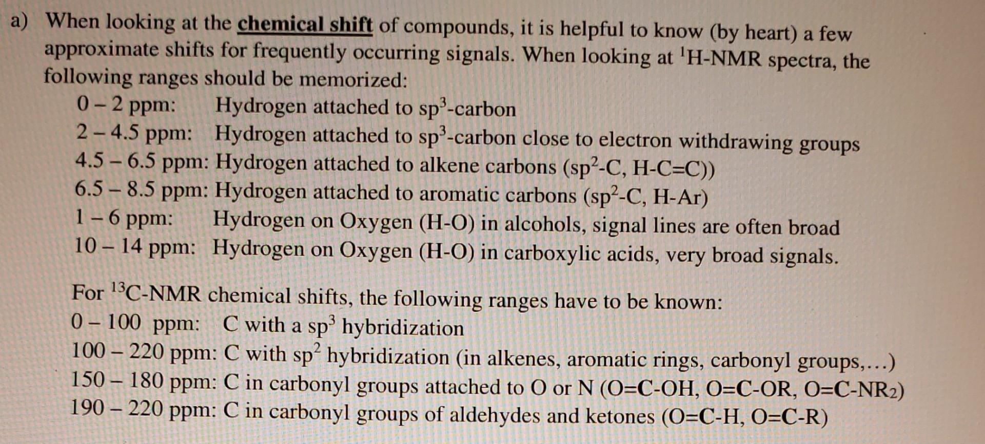 signals do you expect in the 1HNMR spectrum of each of the