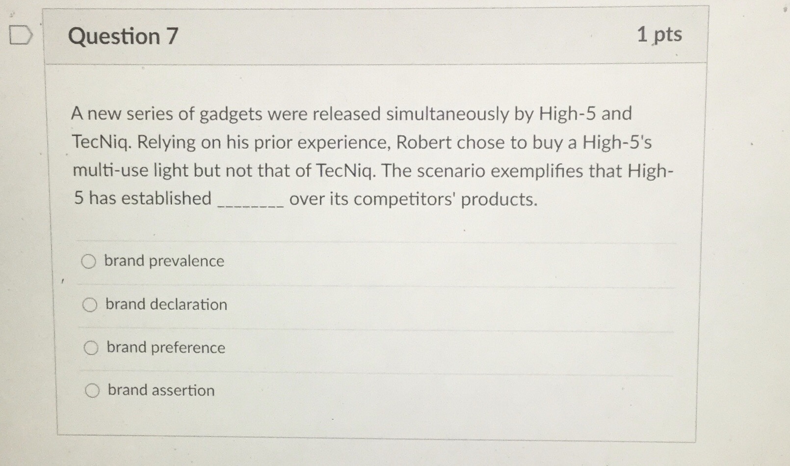Please answer these questions. D Question 7 1 pts A new series