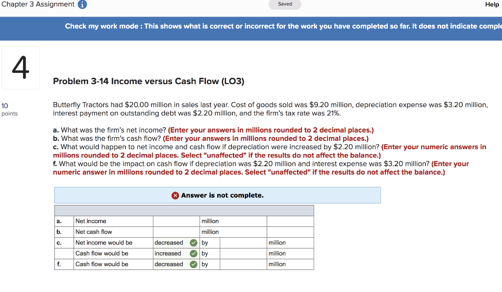  Chapter 3 Assignment 0 Saved Help Check my work mode :