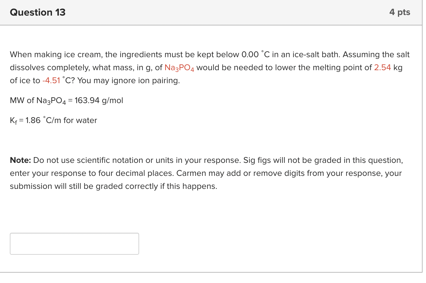 When making ice cream, the ingredients must be kept below 0.00C