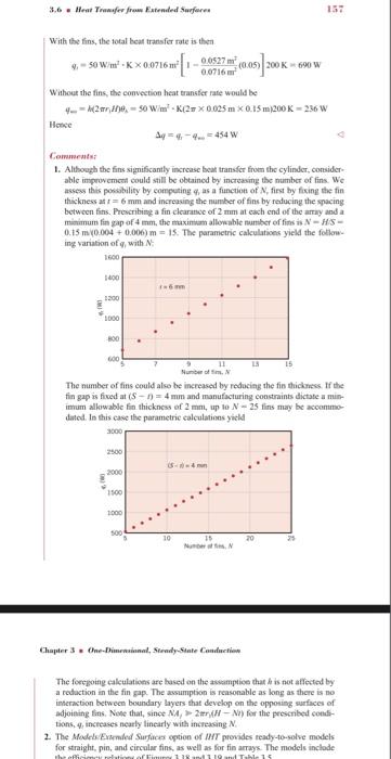 0.25cm diameter pin fins, with a center-to-center distance of 0.6cm. The temperature