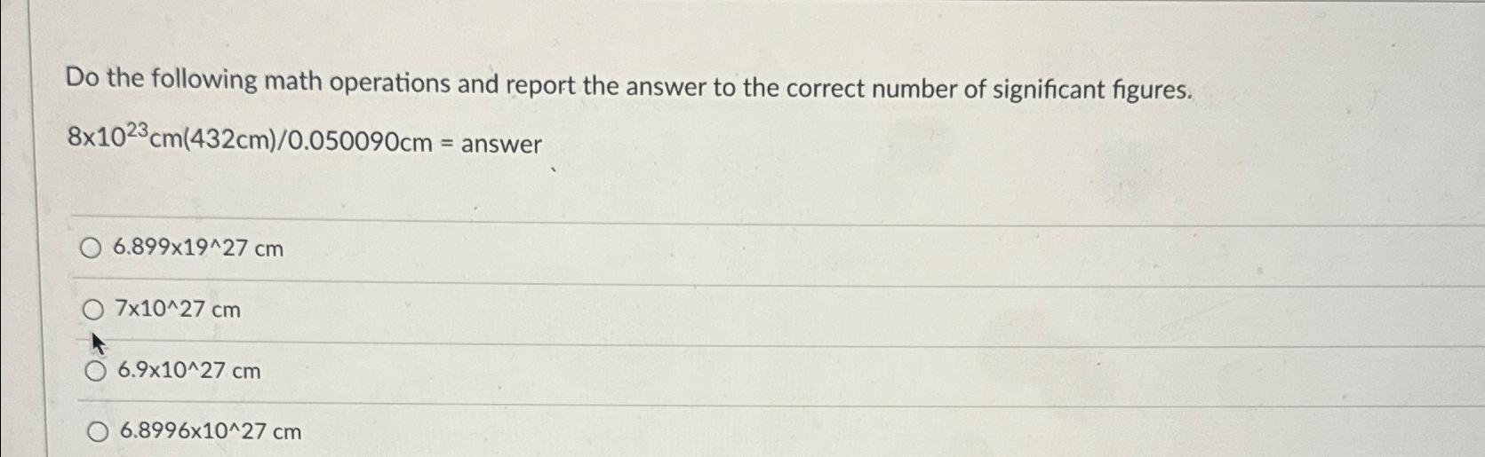  Do the following math operations and report the answer to the