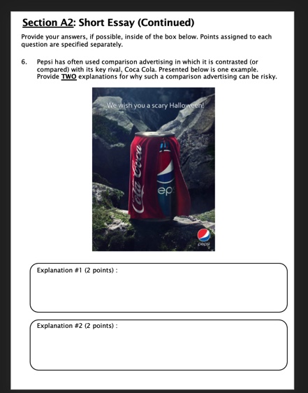 Section A2: Short Essay (Continued) Provide your answers, if possible, inside