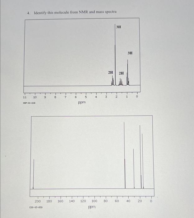 Please explain the steps and any work! 4. Identify this molecule from