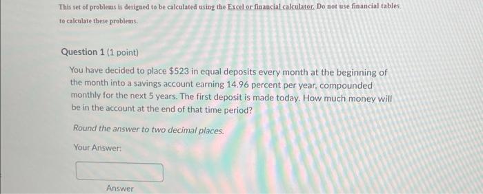  This set of problems is desigoed to be calculated using the