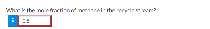 ethane and the remainder methane into a product that contains 98.0 mole