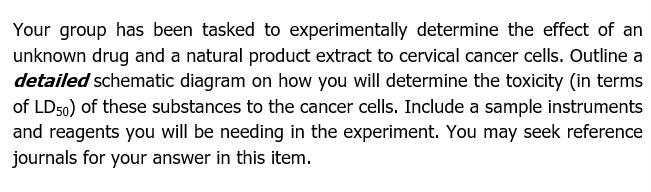  Your group has been tasked to experimentally determine the effect of