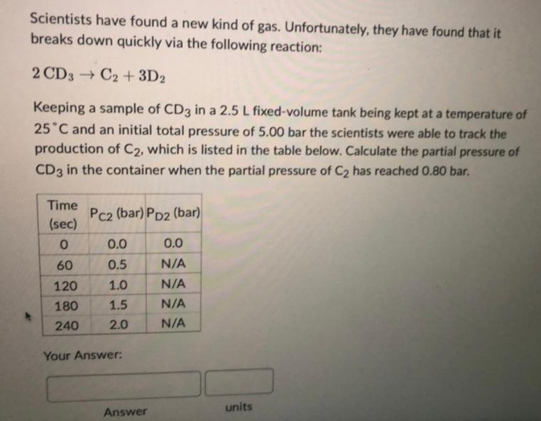 their 2.5L vessel, maintained at 25C, with 8.0 bar of CD3. Assuming