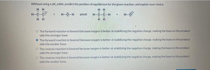  Without using a Ka table, predict the position of equilibrium for