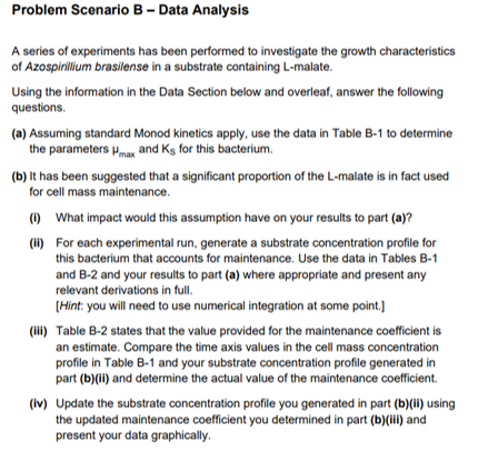 Problem Scenario B - Data Analysis A series of experiments has