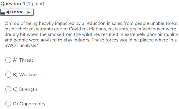 Question 1 (1 point) Listen The Audi A6 has Amazon's Alexa integrated