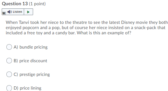 engaged in? O A) advertising B) influencer marketing C) line pricing O