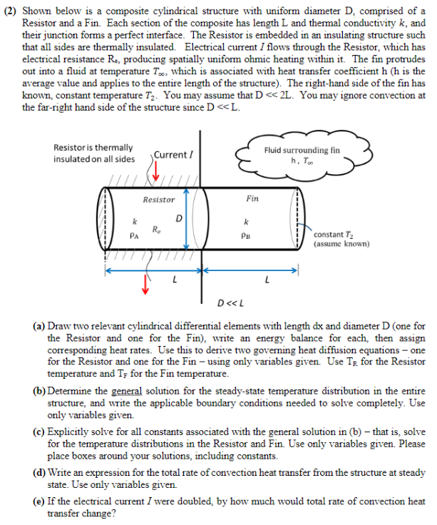 (2) Shown below is a composite cylindrical structure with uniform diameter