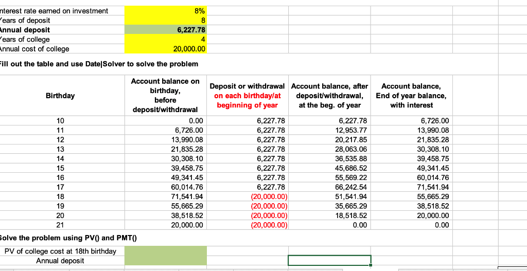  How would I go about this solving using the PV and