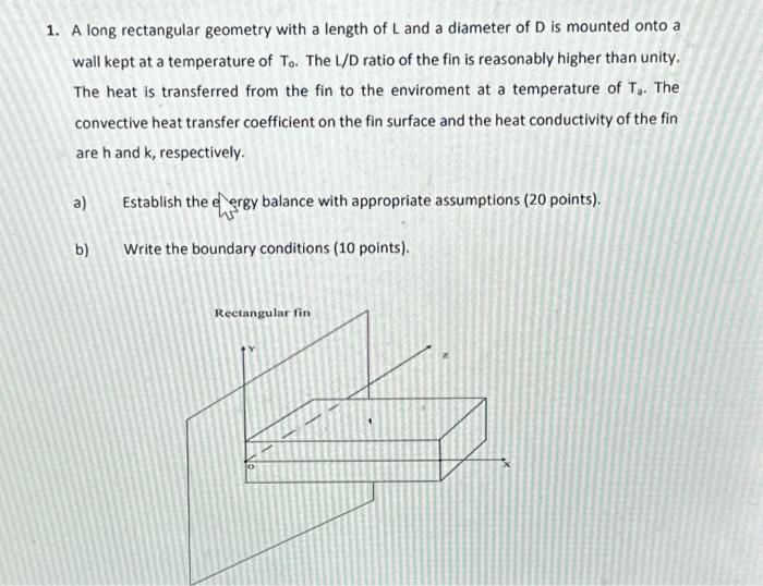  1. A long rectangular geometry with a length of L and