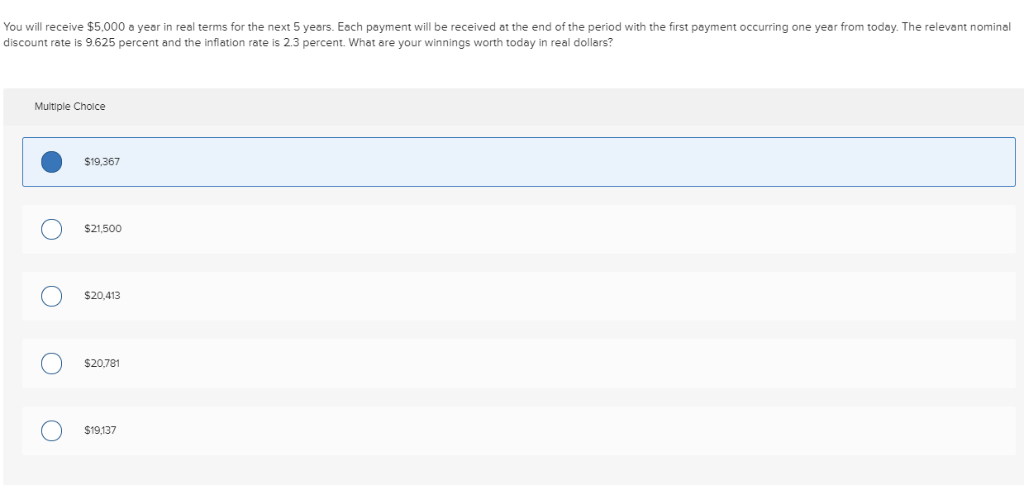 You will receive $5,000 a year in real terms for the