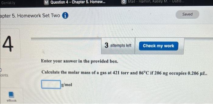 dinitrogen monoxide is confined in a 4.06L vessel. What is the pressure